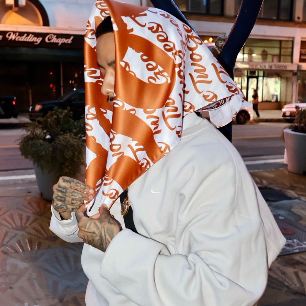 Orange and White Scarf